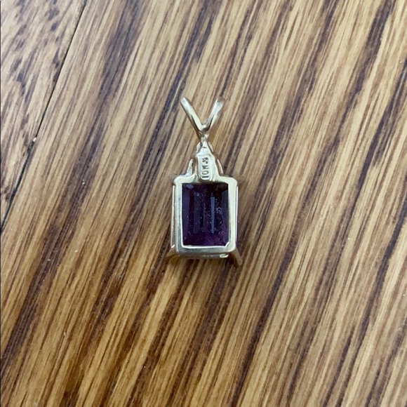 Amethyst and diamond pendant - Picture 2 of 4